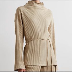 Lhasa ribbed organic cotton-jersey wrap top